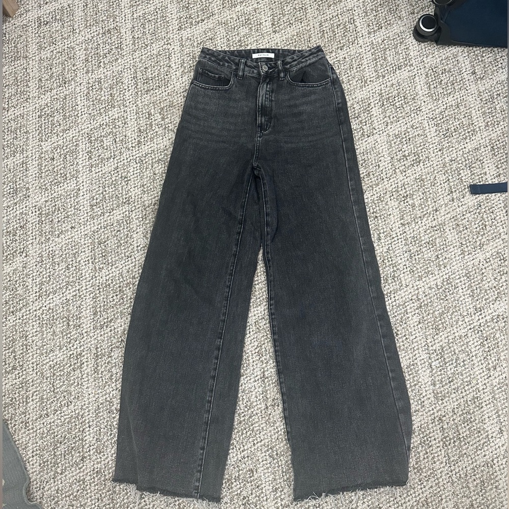 Black wide leg jean pants
